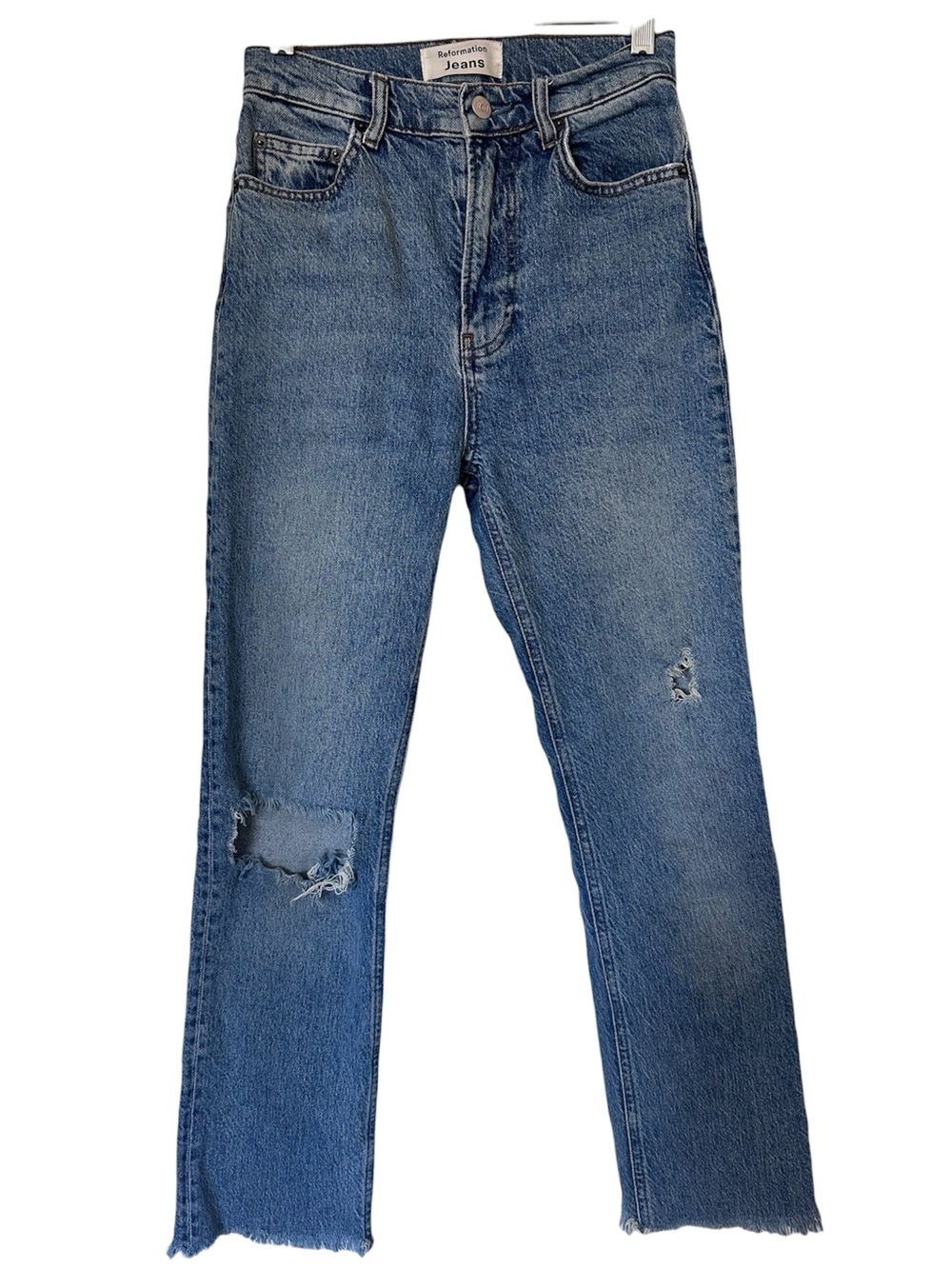 Reformation Palermo Destroyed Denim Jeans Sz 24